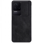 Xiaomi Redmi K40S K50 Pro &uuml;mbris Nillkin Qin Pro kaamera kaitsekate PU-nahast klapp&uuml;mbris kaarditaskuga Redmi K50 must