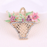 Blucome &otilde;&otilde;nsate teemantlilledega korv pross v&auml;rvi s&auml;ilitav galvaniseeritud pross mood p&auml;rlitega riided kandmisn&otilde;el roosa