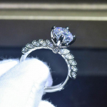 Bella Box isikup&auml;rastatud uhked 2-karaadised &uuml;mmargused valged avamiss&otilde;rmused naistele tsirkoonist pulmapeole peened ehted Adjustable Opening valge