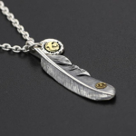 S925 Sterling h&otilde;bedast ehted Vintage Tai h&otilde;bedast isikup&auml;ra k&auml;sitsi valmistatud kotkasulgedest ripats gray