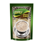 BRU Green Label Filter kohvipulber 500 g kott, kergelt r&ouml;stitud jahvatatud kohvioad L&otilde;una-Indiast &ndash; rikkalik ja tugev segu kohvist ja sigurist beige