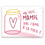 Les Tr&eacute;sors De Lily [A3621] &ndash; keraamiline magnet 'Mamie' valge roosa (mu ilus vanaema, keda ma hullult armastan! ) - 8x6 cm mitmev&auml;rviline