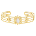 Les Tr&eacute;sors De Lily [R4497] &ndash; disainitud terasest k&auml;ev&otilde;ru  Cl&eacute;opatra  valgest kullast (p&auml;rlmutter) - 60mm - 17x14mm valge