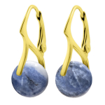 Lily-Crystal [R6001] - k&auml;sit&ouml;&ouml;lised h&otilde;bedast k&otilde;rvar&otilde;ngad  Mineralia  kuldsest sodaliitist - 10 mm sinine