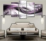 5 tk raamita loodus Abstraktne lilla k&otilde;vera teemant Seinakunst Maalimine Modulaarne l&otilde;uend Prindi pildid Kunstiteos kodu elutuppa 10cm*15cm*2Pcs  10cm*20cm*2Pcs   10cm*25cm*1Pcs