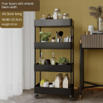 2/3/4 kihiga kitsa vahega hoiurest K&ouml;&ouml;k Vannitoa riiulid Korraldaja Mobiilne &otilde;huke hoiuk&auml;ru koos rattak&auml;ruga S&auml;&auml;stke ruumi 4 layers 40.5*22.5*87cm must