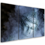 Kolmeosalise pildiga l&otilde;uendiprint Buddha Zen Mist Blue 60x40 hall v&auml;rv