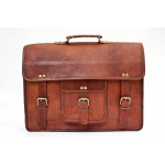 Vintage uus naiste ehtsast ehtsast nahast k&auml;ekott &Otilde;lakott Satchel Messenger 10 x 13 x 3" inches pruun