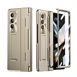Samsung Z Fold 4 t&auml;ieliku kattega kaasaskantava alusega kokkupandav koti&uuml;mbris Samsung Galaxy Z Fold 4 5g Fold4 klaaskile Coque jaoks for samsung z fold 4 kuld