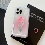 Ins 3D Relif Pink Tulips Flower Multifilmi aluse hoidja telefoni&uuml;mbris iPhone 13 12 Promax 11 14 Pro Max Imd p&otilde;rutuskindel tagakaas for iphone 11