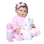 NPK 47 cm elutruu Bebe nukk Reborn v&auml;ikelapse t&uuml;druku nukk kogu kehaga silikoonist pehme t&otilde;elise puudutusega painduv white