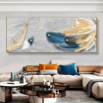 Moodne abstraktne kuldne sulgede liblikas l&otilde;uend, maalimine plakatid ja tr&uuml;kised Seinakunstipildid Elutoa Kodukaunistus Ilma raamita 20cm&times;40cm NoFrame