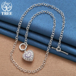 925 Sterling h&otilde;bedane lilla AAA tsirkoonist TO ketiga s&uuml;dameripatsiga kaelakee ehted 45cm