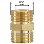 M22/14mm vooliku&uuml;henduse isane adapter M22/15mm isakeermega messing M22/14mm