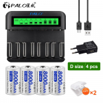 PALO LCD akulaadija 1,2 V Ni-Mh Ni-Cd AA AAA CD suuruse taaslaetava aku jaoks + 8000 mAh 1,2 V laetav aku