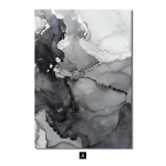 Akvarell, mustvalge marmor, p&otilde;hjamaine plakat, kaasaegne abstraktne l&otilde;uend kunstitr&uuml;kk Seinapildid elutoa sisekujunduseks A4 21x30cm No Frame