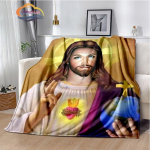 Religioosne Jeesuse ka&scaron;miir tekk 3D prinditud Kristuse vooditekk Flanell tekk Neitsi Maarja - Jeesuse seeria mugav kodutekk 100x150cm