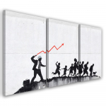 Kolmeosalise pildiga l&otilde;uenditr&uuml;kk Wall Painting Banksy Graffiti 60x40 hall v&auml;rv