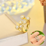 CMM s&auml;delev kuldne &uuml;mmargune kuupmeetrine tsirkooniumoksiidiga sillutatud unikaalsed reguleeritavad naiste kihlas&otilde;rmused kuld