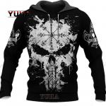 Kaunis Skull Tattoo 3D k&otilde;ikjal prinditud Unisex Deluxe Hoodie Meeste dressipluus Pullover vabaaja jope dressi&uuml;likond L