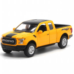 1:32 skaalaga Ford Raptor F150 pikapauto automudel, survevalu tagasit&otilde;mmatav m&auml;nguauto heli ja valgusega poisst&uuml;drukule, metallist kere 1/32-17.5x6.7x6cm kollane