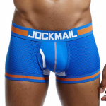 Bokserp&uuml;ksid JOCKMAIL br&auml;ndi meeste aluspesu hingav nailonv&otilde;rgust splaissitud pehmest puuvillast alusp&uuml;ksid madala v&ouml;&ouml;kohaga sportlikud meeste kohvrid XXL sinine