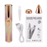 2-IN 1 elektriline kulmutrimmer USB-laetav keha n&auml;o-juuksev&auml;rvi huulepulga kuju eemaldav miniepilaator naiste pardel kuld