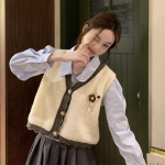 Kampsun V-kaelusega vest naistele 2023 kevad disain ni&scaron;&scaron; avar v&auml;ike figuur &uuml;leriided jope kardigan vest naiste One Size hall v&auml;rv