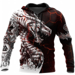 Kevads&uuml;gisene draakoni ja tiigri t&auml;toveeringud 3D Prindiga Unisex Deluxe Hoodie Meeste dressipluus T&auml;navar&otilde;ivad Pullover vabaaja jope dressikas XL