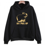 OK MA TULEN Capybara Harajuku Hupparid NAISTELE Minimalistlik Joonte Disain Pikkade Varrukate Dressipluus Fliis Kawaii/Armas Multikas Populaarne L
