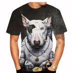 Bullterjer 3D prinditud meeste ja naiste T-s&auml;rgid, vabaaja l&uuml;hikeste varrukatega lemmikloomade koerte mustriga, t&auml;nava stiilis, kerged ja bre XL