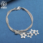 925 Sterling Silver Five Snake Star keti k&auml;ev&otilde;ru ehted 20cm