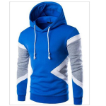 Meeste Pullover Kapuutsiga Patchwork V&auml;rvilised ribid Riided Pikad varrukad Meeste Pusad Must Sinine Spring Fall Plus Size dressipluus S sinine