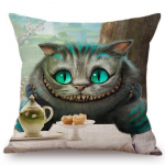 Alice in Wonderland padjakate Armas j&auml;nesekass, tr&uuml;kitud diivanipadi Vintage kodu dekoratiivne padjap&uuml;&uuml;r