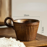 Vintage Coffee Cup keraamiline kruus Suure mahutavusega hommikus&ouml;&ouml;gitass Kaerahelbetass beež