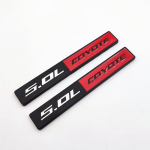 2x metallist 5.0L COYOTE logo embleem 5.0 k&uuml;lgporitiiba m&auml;rk 3D turbo kleebis auto uksekleebis M/ustang GT jaoks must