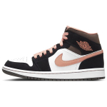 Air Jordan 1 Mid SE Peach Mocha Naiste tossud Must Valge Aprikoos DH0210-100 38.5 black