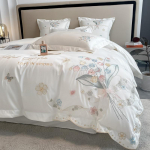 Kerge luksuslik kahepoolne 100 puhtast puuvillast tikitud pika klambriga puuvillane v&auml;ike v&auml;rske puuvillane neljaosaline tekikott 1.5m bed sheet 4pcs