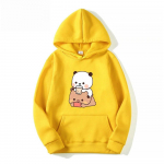 Unisex Hoodie Cute Panda Bear Hoodie Bubble Tea S&auml;rk Bubu ja Dudu Tee Unisex Anime riided Kawaii Sweatshirt Vintage Cartoon Graphic Hoodie L