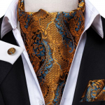 100 v&auml;rvi meeste siid Ascot Cravat vintage lips Paisley sall Hanky ​​mansetin&ouml;&ouml;pide komplekt AS-1033