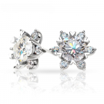 Moissanite D v&auml;rvus 6mm kokku 1,6 kate teemandi test l&auml;bitud 18K kullatud 925 h&otilde;bedane lumehelbega k&otilde;rvar&otilde;ngad ehted t&uuml;drukule naiste kingitus