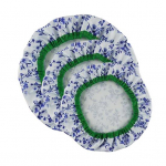 3 tk 20/22/26 cm korduvkasutatav kausi kate lilleline lehtede printimine elastne riba, pehme puuvill pestav tugevalt vastupidav &uuml;mmargune n&otilde;ude kate Vastupidavad k&ouml;&ouml;gitarbed tumesinine v&auml;rv