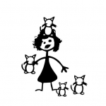 Veekindel naljakas multikas hull proua kassi auto ukseakna kleebis auto kleebiseid must