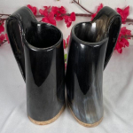 Komplekt 2 viikingi joogisarvest kruusi Autentne keskaegne inspireeritud anum toidukindla kattega ale, &otilde;lle, m&otilde;du, veini kruus