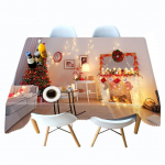 J&otilde;ululaudlina Sokid Ja Kingitus Kuldne Pall Puukaunistus Ristk&uuml;likukujuline &Uuml;mmargune Lauakate Paks Puuvillane Kate R&auml;tik 130 X 180CM
