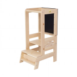 MeowBaby&reg; Wooden Kitchen Helper for Children Step Stool with a Board, Natural Wood 90x39x51 cm
