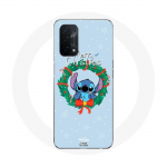 &Uuml;mbris Oppo A54 5G Stitch Snow jaoks Merry Christmas Blue