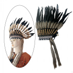 Ameerika juhtiv indiaanlaste k&uuml;bara peakattega sulgedega peakate tantsuetenduse jaoks Black Gray