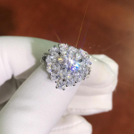 BELLA BOX v&auml;lklamp s&uuml;dame tsirkooniumoksiidi simulatsioon Mosan Diamond Love Full Diamond Temperament Open Ring Naiste mood Pulmaehted Adjustable Opening valge