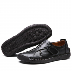 Meeste mokasiinid, k&auml;sitsi valmistatud s&otilde;idujalatsid Comfort Flats vabaajajalatsid Suures suuruses nahast kingad meestele, mis on suuremad EU: 38 must